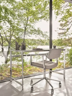 Vipp 453 Swivel+ Chair m/hjul, sort læder fra><noscript><img width=