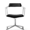 Vipp 452 Swivel Chair m/hjul, sort læder fra> Kontorstole