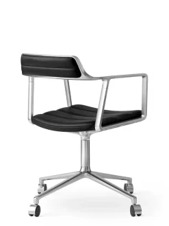 Vipp 452 Swivel Chair m/hjul, sort læder fra><noscript><img width=