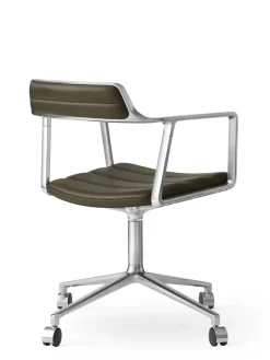 Vipp 452 Swivel Chair m/sort stel & hjul, sort læder fra><noscript><img width=