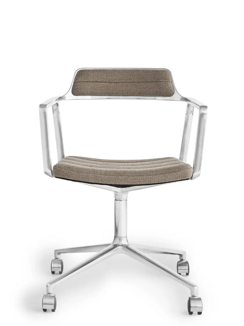 Vipp 452 Swivel Chair m/sort stel & hjul, sort læder fra> Kontorstole
