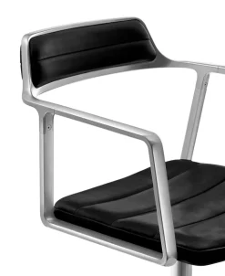 Vipp 452 Swivel Chair m/sort stel & hjul, sort læder fra><noscript><img width=