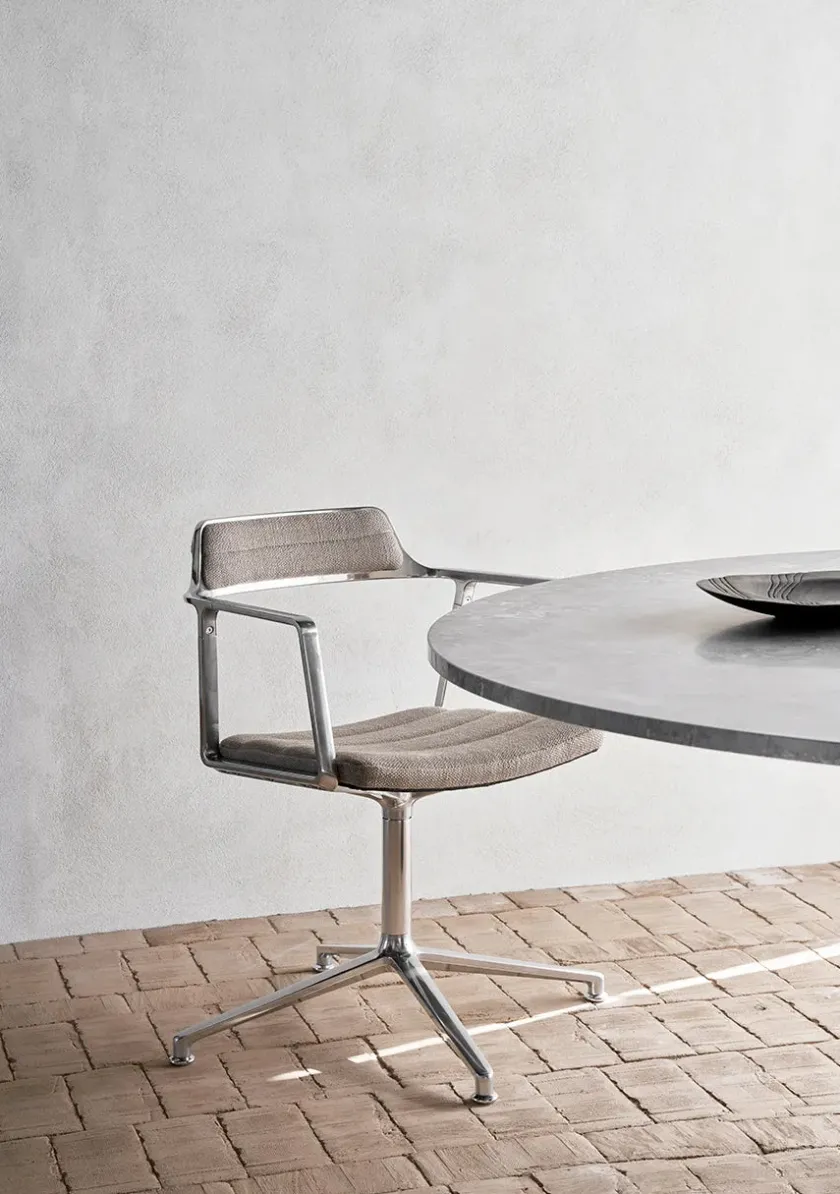 Vipp 452 Swivel Chair m/sort stel, sort læder fra> Spisebordsstole