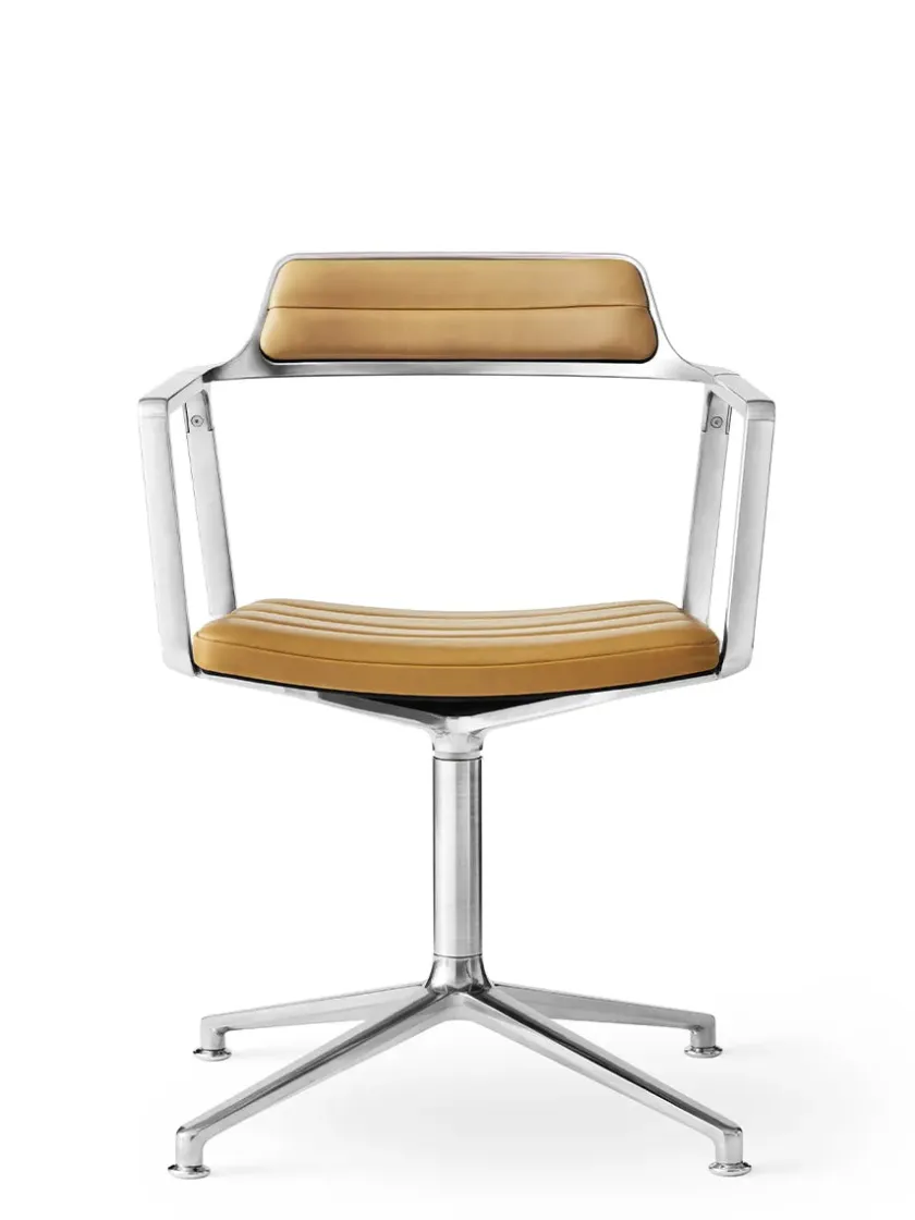 Vipp 452 Swivel Chair m/sort stel, sort læder fra> Spisebordsstole