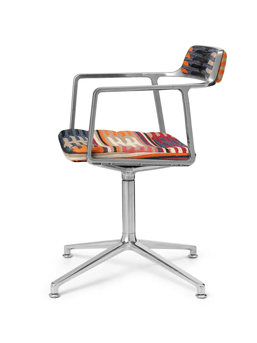 Vipp 452 Swivel Chair m/sort stel, sort læder fra> Spisebordsstole