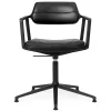 Vipp 453 Swivel+ Chair m/sort stel, sort læder fra> Kontorstole