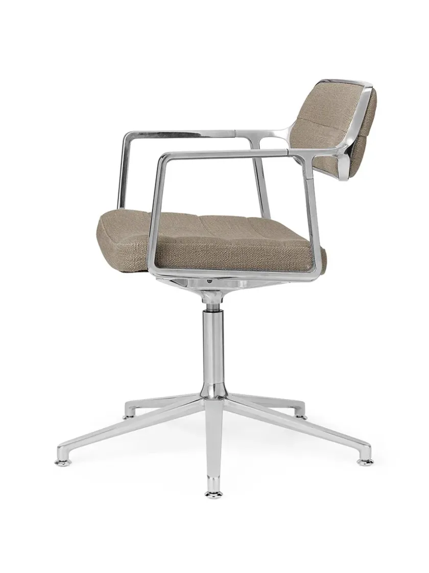 Vipp 453 Swivel+ Chair m/sort stel, sort læder fra> Kontorstole
