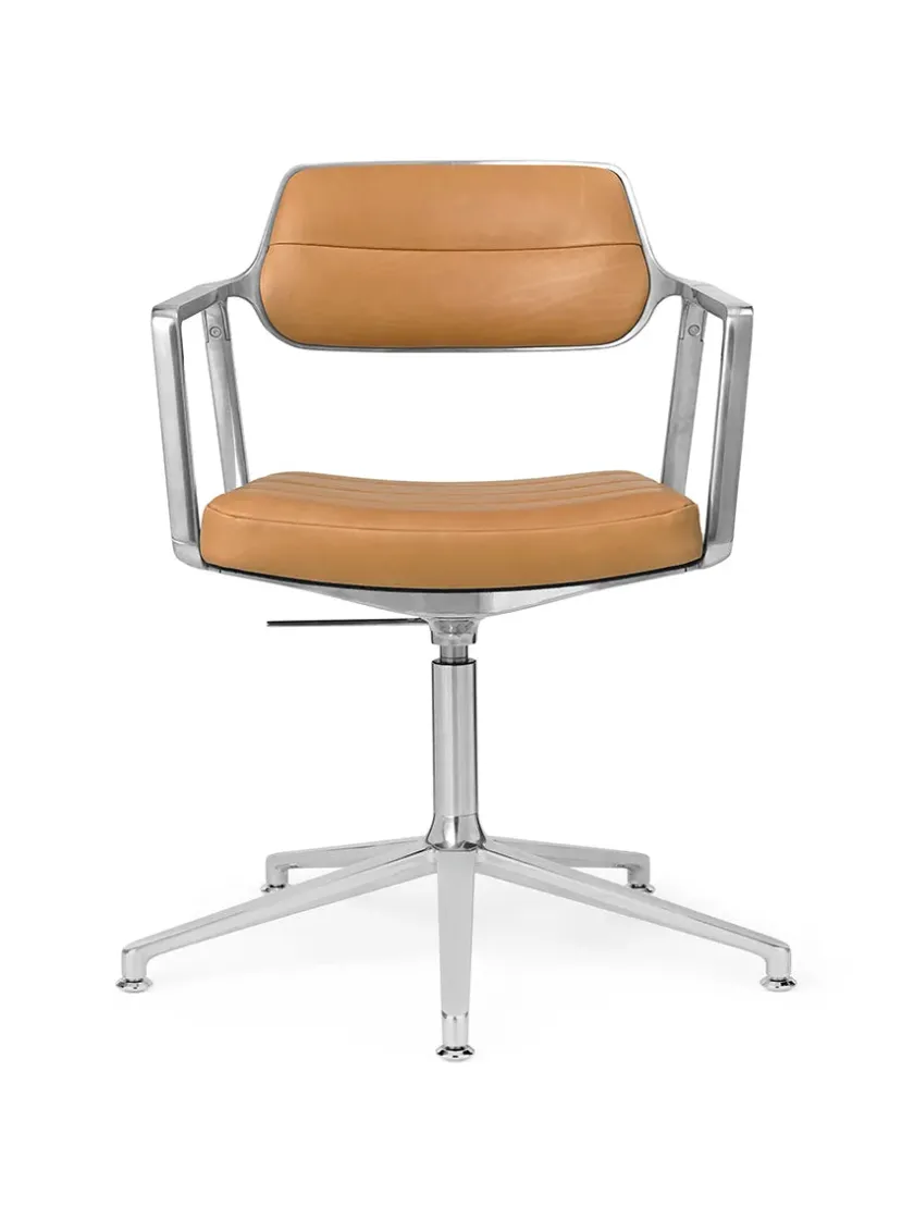 Vipp 453 Swivel+ Chair m/sort stel, sort læder fra> Kontorstole