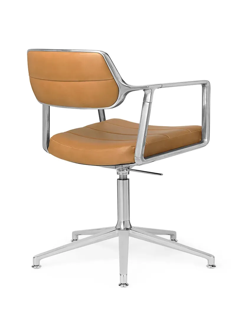 Vipp 453 Swivel+ Chair m/sort stel, sort læder fra> Kontorstole