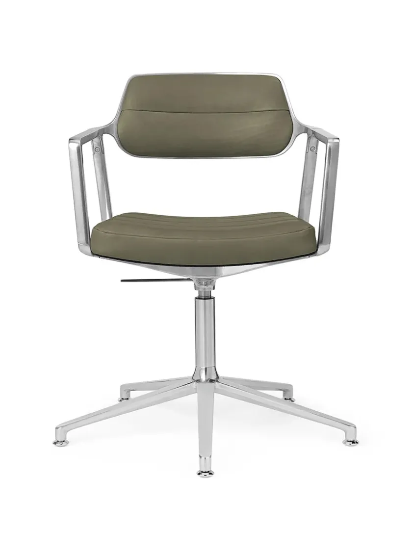 Vipp 453 Swivel+ Chair m/sort stel, sort læder fra> Kontorstole