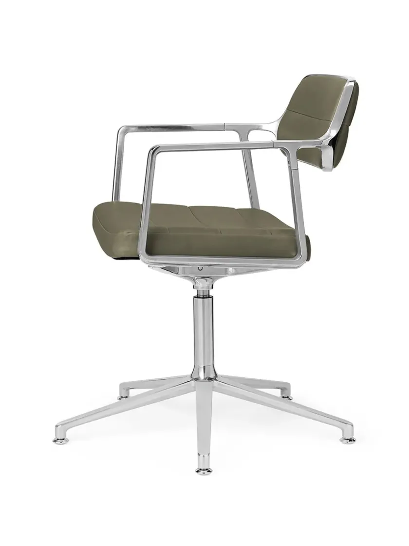 Vipp 453 Swivel+ Chair m/sort stel, sort læder fra> Kontorstole