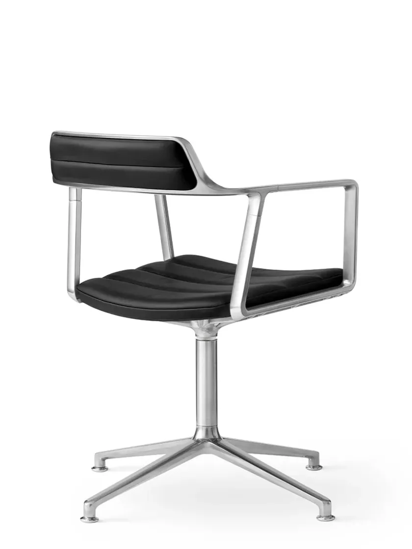 Vipp 452 Swivel Chair, sort læder fra> Spisebordsstole