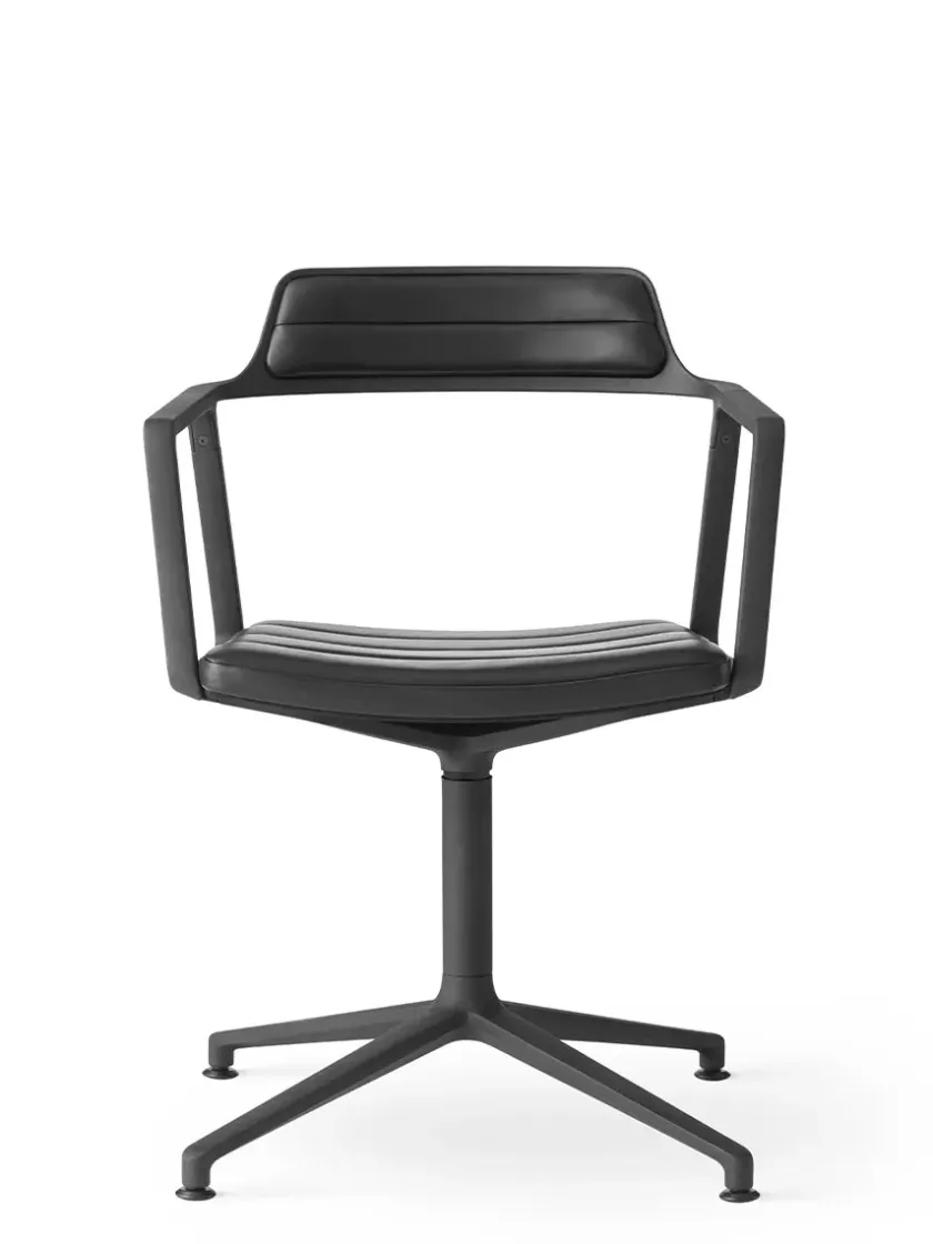 Vipp 452 Swivel Chair, sort læder fra> Spisebordsstole