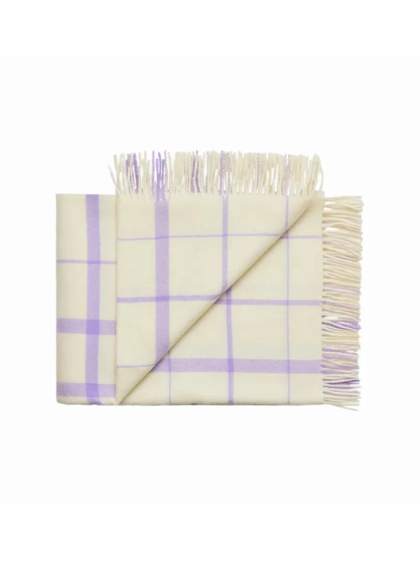 Silkeborg Uldspinderi Warp & Weft Plaid, coral/amber fra> Puder Og Plaider