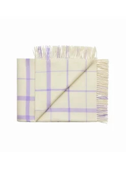 Silkeborg Uldspinderi Warp & Weft Plaid, raw white/lilac fra> Puder Og Plaider