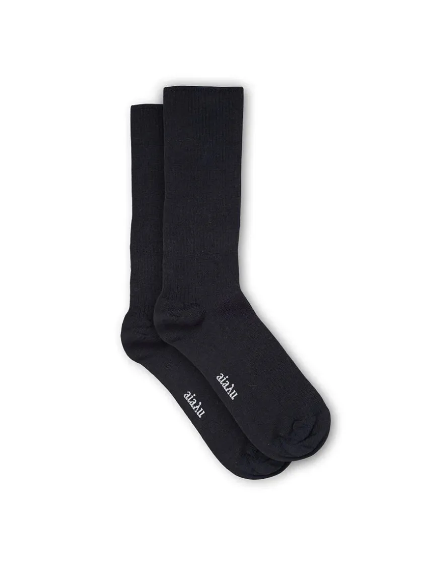Aiayu Wool Rib Socks, brown fra> Gaver Til Hende|Tøj