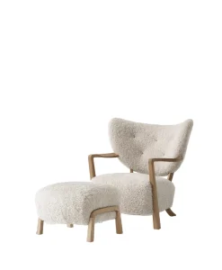 &Tradition Wulff lænestol inkl. skammel, - Sheepskin Moonlight fra> Lænestole