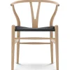 Carl Hansen & Søn Y-stol CH24, Eg hvidolie med sort flet af Hans J. Wegner> Spisebordsstole