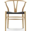 Carl Hansen & Søn Y-stol CH24, Eg lak med sort flet af Hans J. Wegner> Spisebordsstole