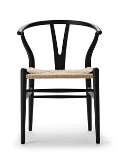 Carl Hansen & Søn Y-stol CH24 Soft Black af Hans J. Wegner> Spisebordsstole