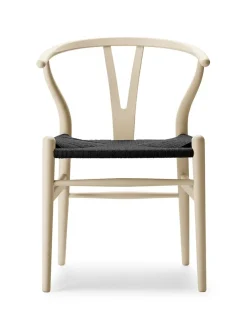 Carl Hansen & Søn Y-stol CH24 Soft Black med sort flet af Hans J. Wegner><noscript><img width=