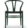 Carl Hansen & Søn Y-stol CH24 Soft Green med sort flet af Hans J. Wegner> Spisebordsstole