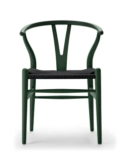 Carl Hansen & Søn Y-stol CH24 Soft Green med sort flet af Hans J. Wegner> Spisebordsstole
