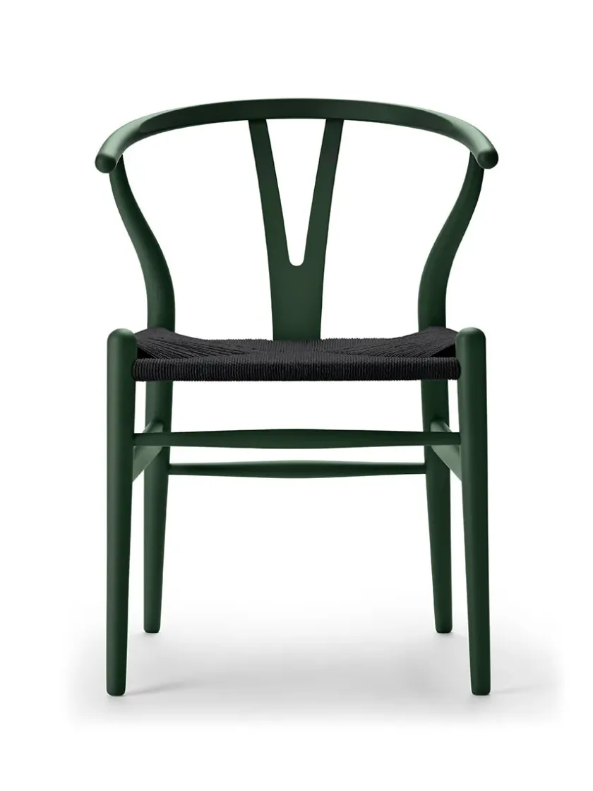 Carl Hansen & Søn Y-stol CH24 Soft Green med sort flet af Hans J. Wegner> Spisebordsstole