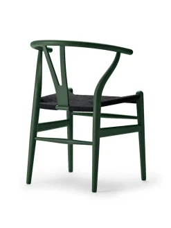 Carl Hansen & Søn Y-stol CH24 Soft Green med sort flet af Hans J. Wegner> Spisebordsstole