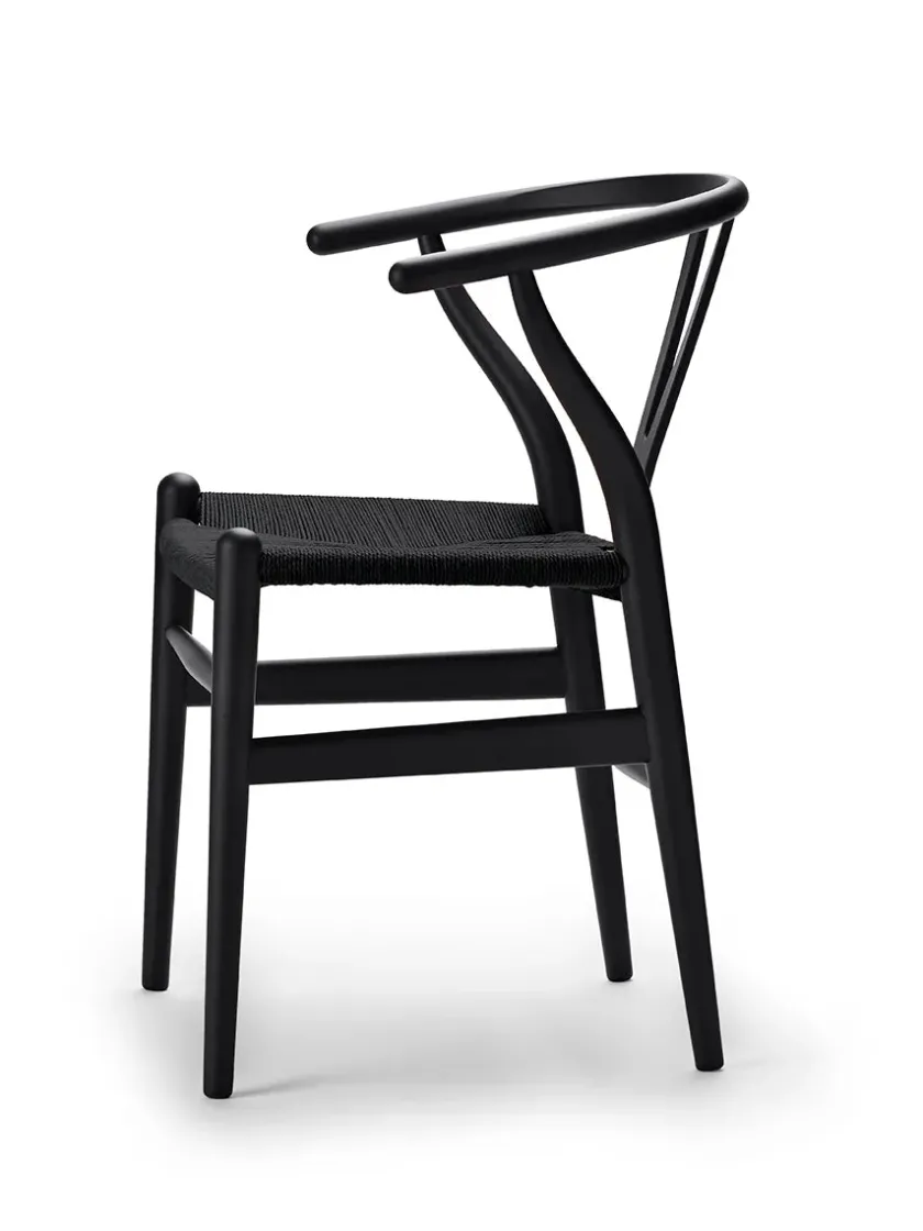 Carl Hansen & Søn Y-stol CH24 Soft Green med sort flet af Hans J. Wegner> Spisebordsstole