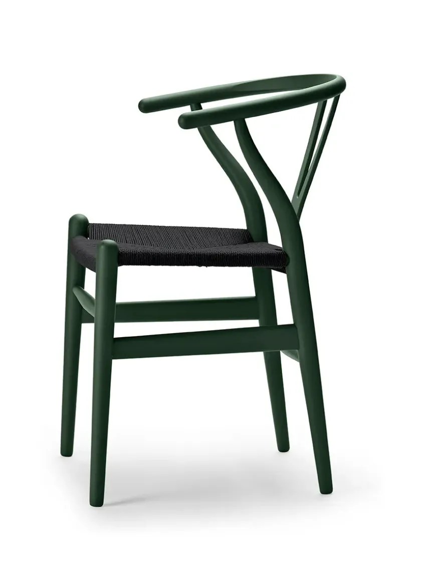 Carl Hansen & Søn Y-stol CH24 Soft Green med sort flet af Hans J. Wegner> Spisebordsstole