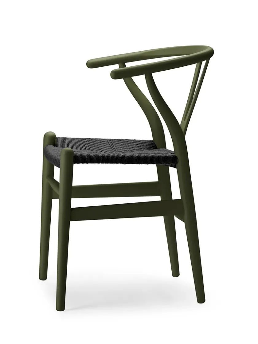 Carl Hansen & Søn Y-stol CH24 Soft Green med sort flet af Hans J. Wegner> Spisebordsstole
