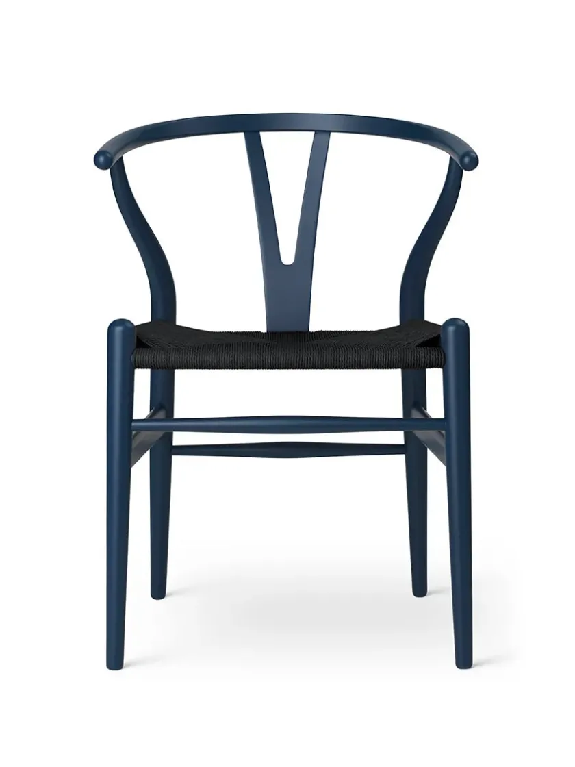 Carl Hansen & Søn Y-stol CH24 Soft North Sea med sort flet af Hans J. Wegner> Spisebordsstole