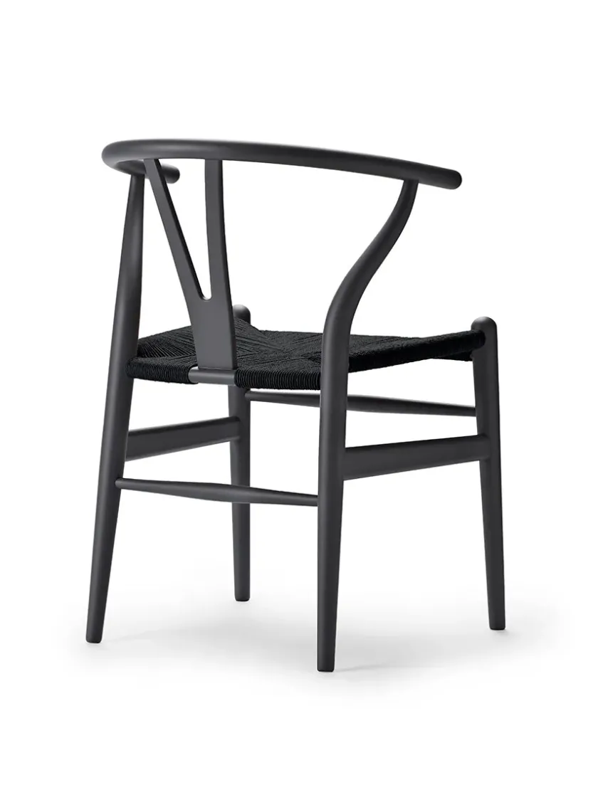 Carl Hansen & Søn Y-stol CH24 Soft North Sea med sort flet af Hans J. Wegner> Spisebordsstole