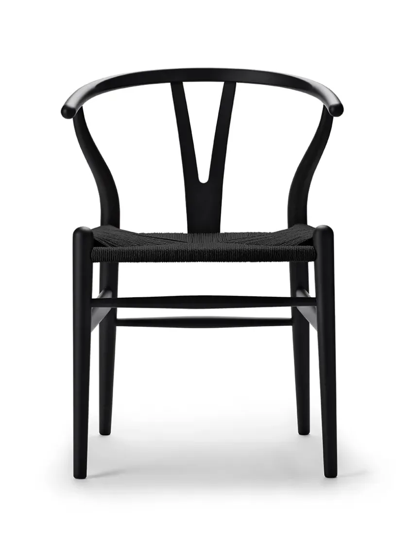 Carl Hansen & Søn Y-stol CH24 Soft North Sea med sort flet af Hans J. Wegner> Spisebordsstole
