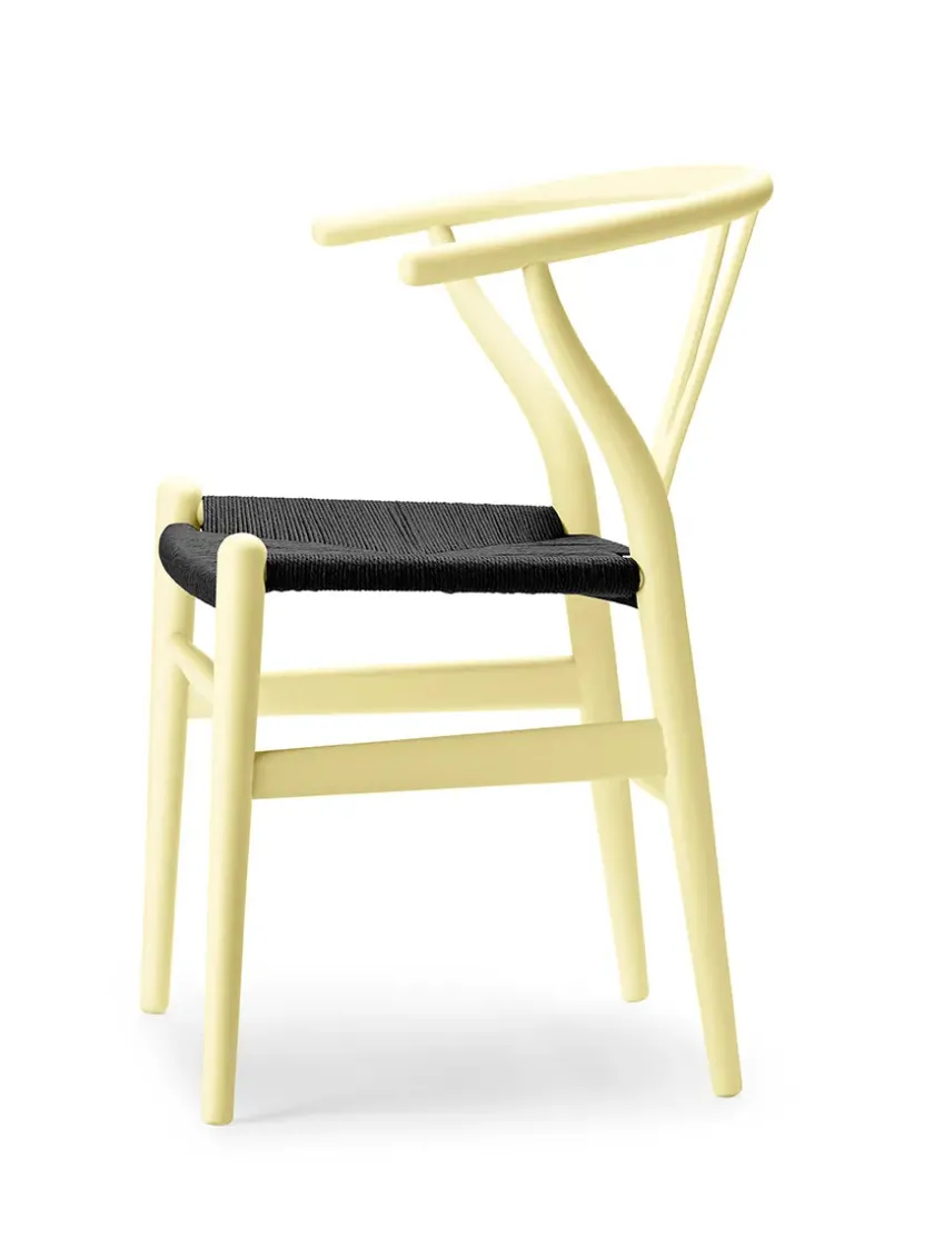 Carl Hansen & Søn Y-stol CH24 Soft Orange Red med sort flet af Hans J. Wegner> Spisebordsstole