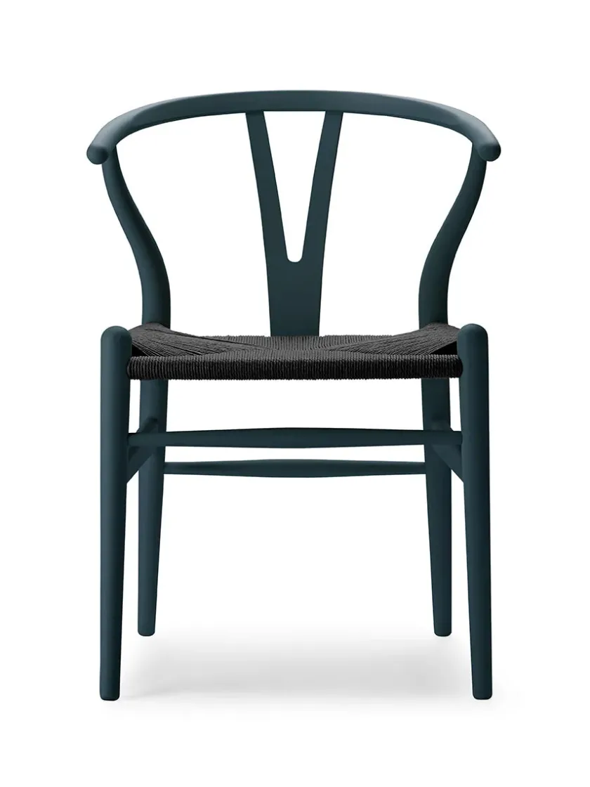 Carl Hansen & Søn Y-stol CH24 Soft Orange Red med sort flet af Hans J. Wegner> Spisebordsstole