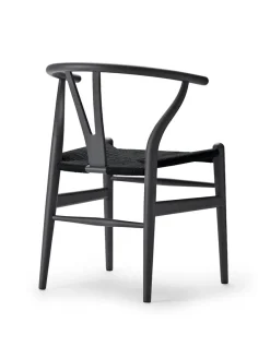 Carl Hansen & Søn Y-stol CH24 Soft Pewter med sort flet af Hans J. Wegner><noscript><img width=