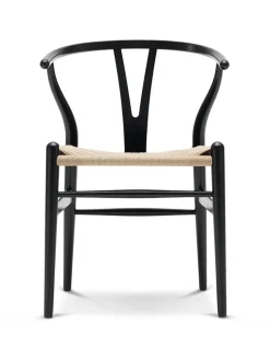 Carl Hansen & Søn Y-stol CH24, sort ask af Hans J. Wegner> Spisebordsstole