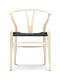 Carl Hansen & Søn Y-stol CH24, sort ask med sort flet af Hans J. Wegner> Spisebordsstole