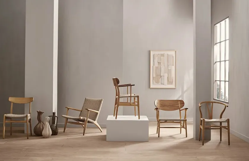 Carl Hansen & Søn Y-stol CH24, sort eg af Hans J. Wegner> Spisebordsstole