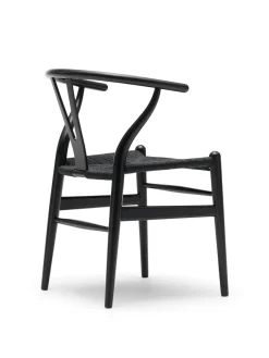 Carl Hansen & Søn Y-stol CH24, sort eg med sort flet af Hans J. Wegner> Spisebordsstole