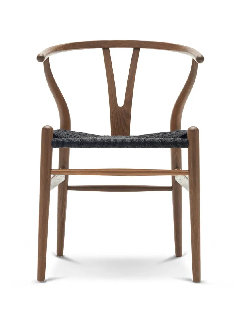 Carl Hansen & Søn Y-stol CH24, sort eg med sort flet af Hans J. Wegner> Spisebordsstole